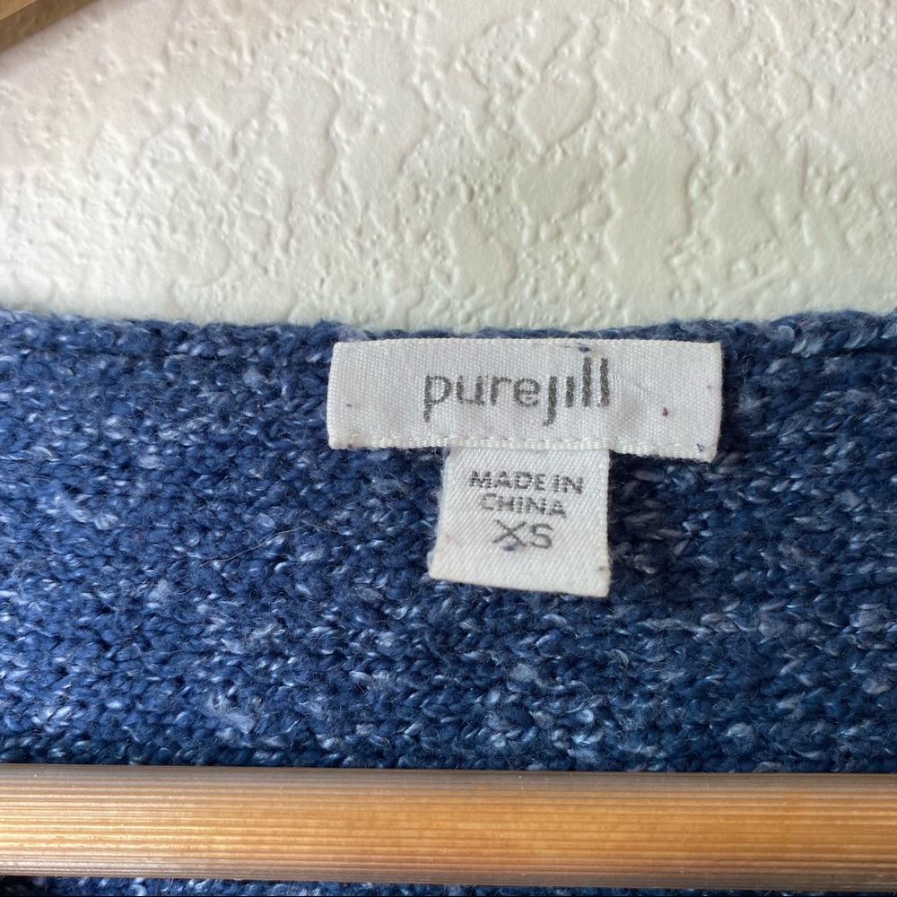 Pure Jill Blue Marled Knit Boxy Fit Pullover Sweater - Picture 4 of 8